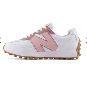 New Balance White and Pink Sneakers